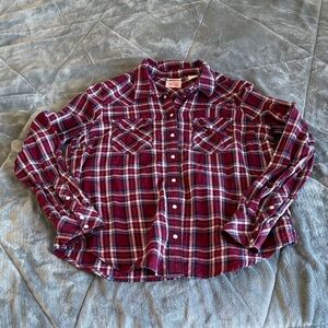 Levi's Burgundy Plaid Shirt